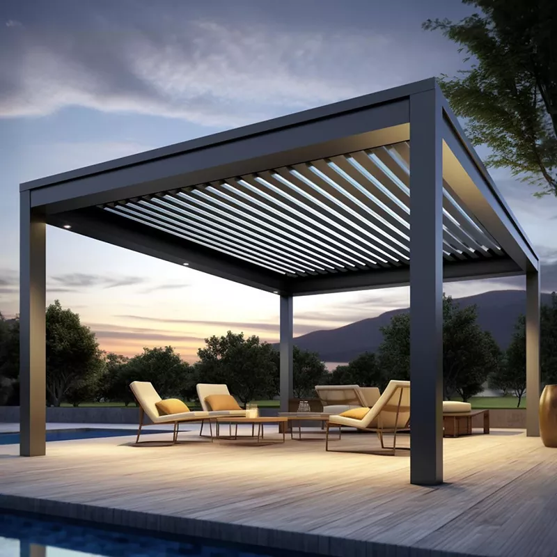 Pergola Aluminium Louvered Boleh Laras