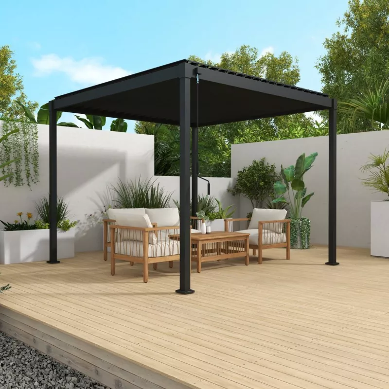 Pergola Aluminium Dengan Bumbung Louvered