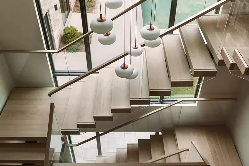 Glass Railing for Mono Stringer Stairs